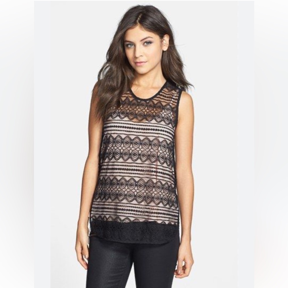 Elodie Lace Zipper Sleeveless Top